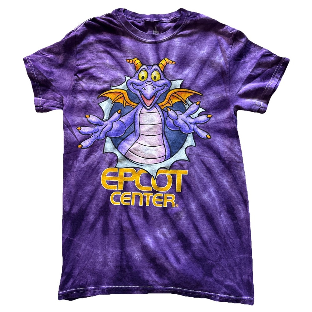 Disney Parks Figment Epcot Center Vintage Purple Tie‎ Dye T-Shirt Size Small